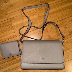 Tory Burch Gray Crossbody Bag with Wallet